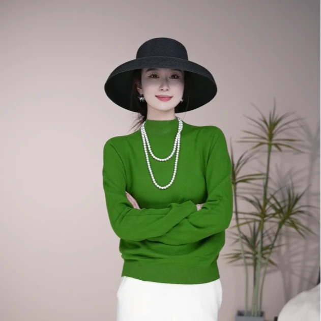 小井定制私服【香草奶芙】2024秋冬新款女装上衣半高领毛衣修身时尚