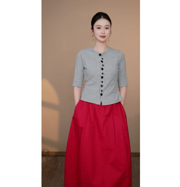 小井定制私服3【格雷系】春夏女装上衣半袖设计早秋简约通勤款