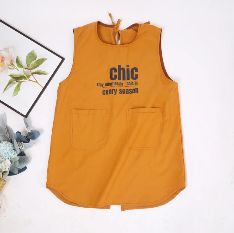 新款纯棉马甲围裙家用透气坎肩做饭餐饮专用定制logo印字工作服