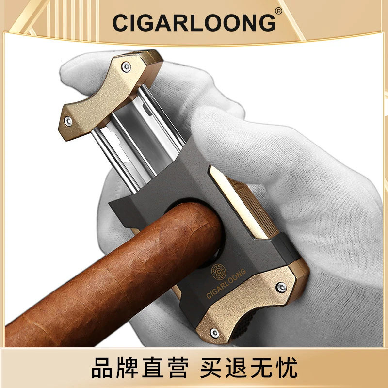 CIGARLOONG茄龙雪茄剪便携V型不锈钢雪茄钳多功能开孔器 CL-JV003