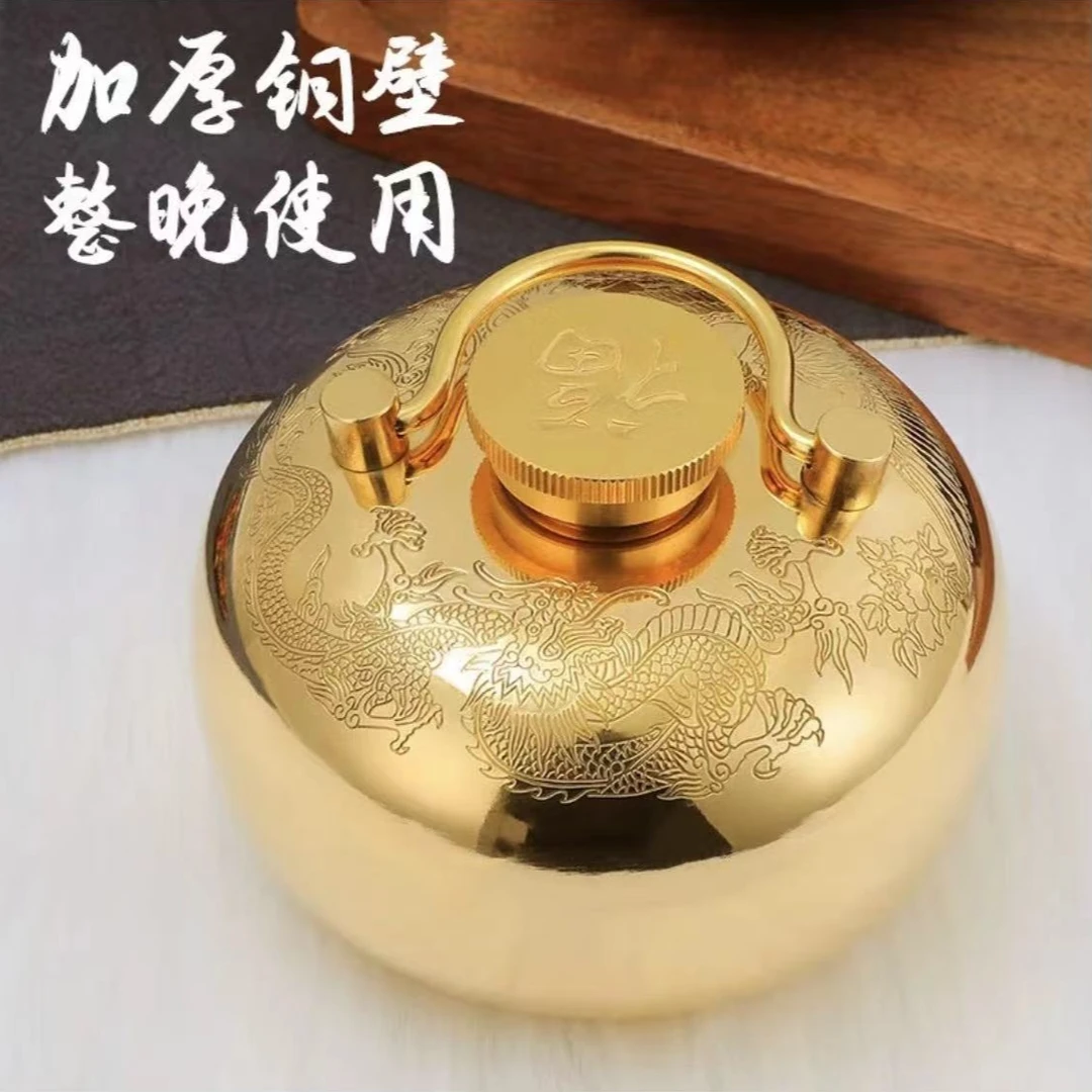 汤婆子全铜暖水壶汤婆子精品加厚复古防烫暖宫老式壶防爆暖脚壶