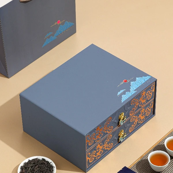 【直播间】印象山水双抽屉大红袍茶礼礼盒400g