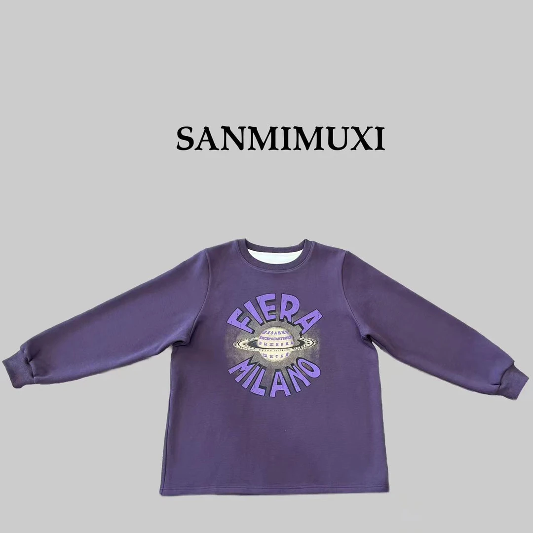 SANMI/叁米  美式复古加绒卫衣  10170