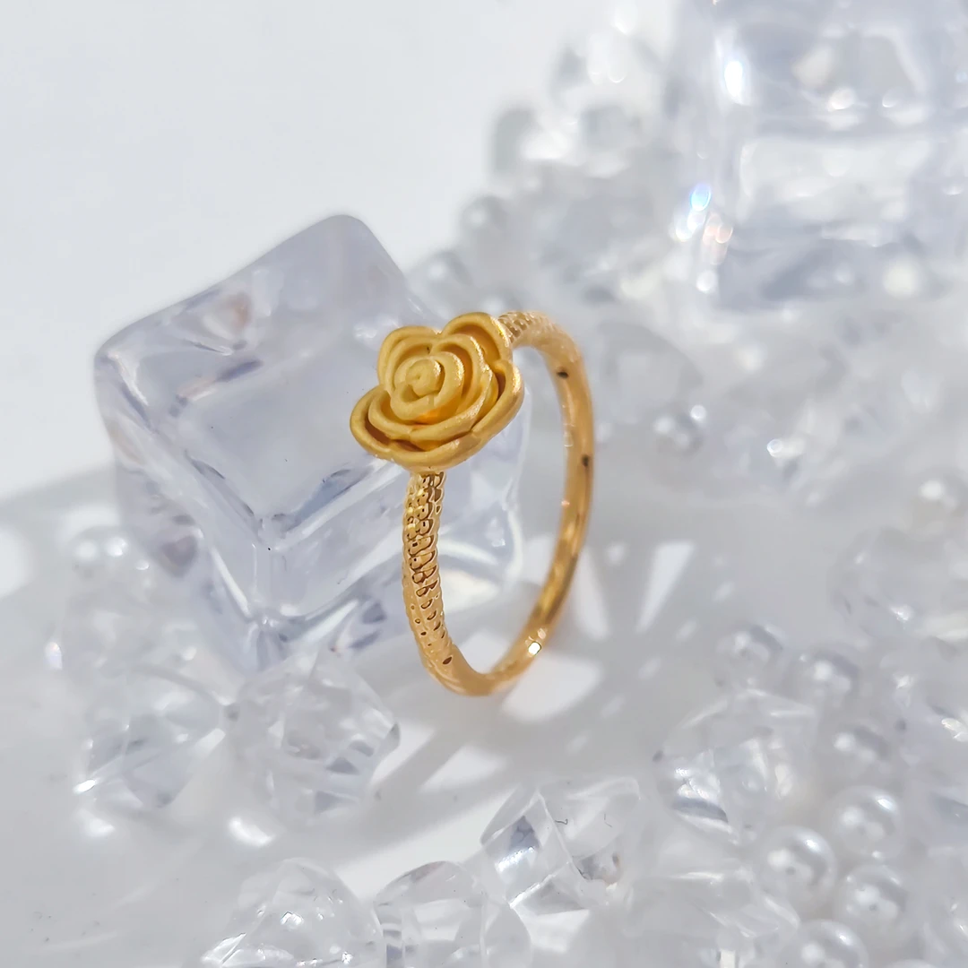 【国潮】足金999 山茶花戒指1.11 11圈口