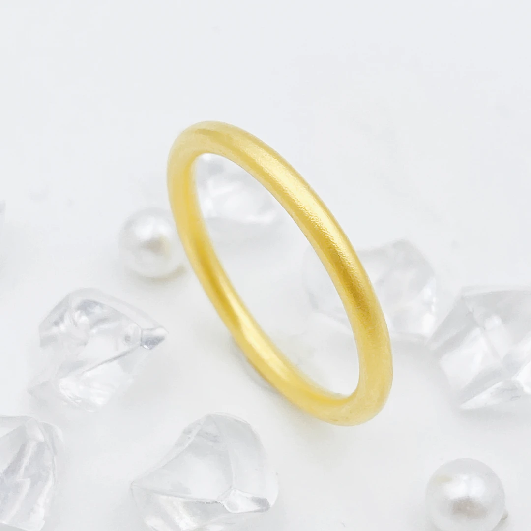 【飘飘严选】足金999  实心古法素圈戒指3.63 16#