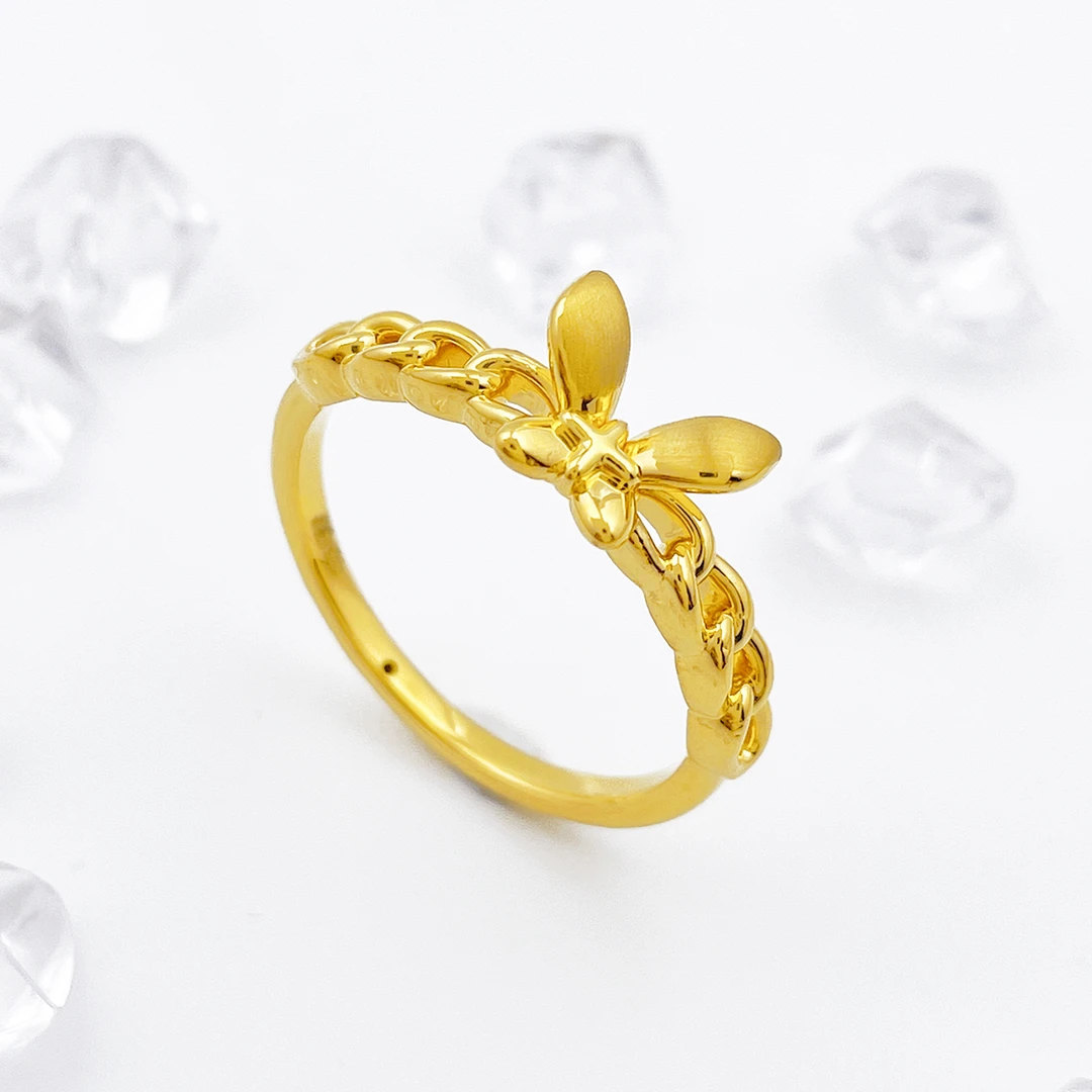 【国潮】足金999 链环蝴蝶戒指 1.15 17圈口