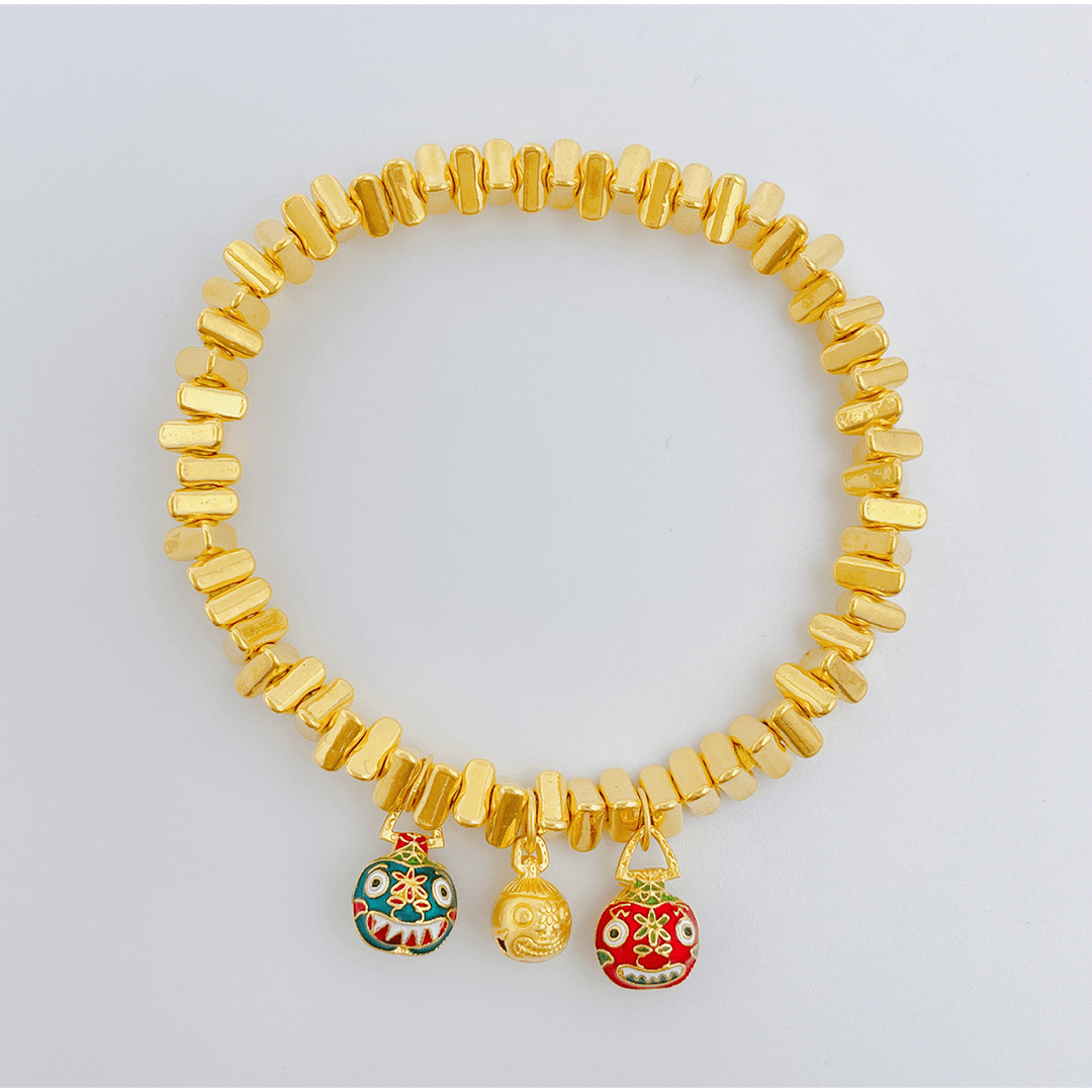 【618福选】足金999 碎碎金吞金兽盘缠手链 5.14