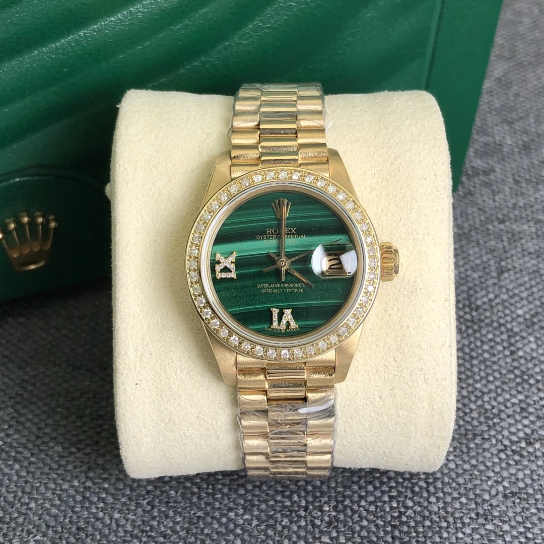 99新 Rolex/劳力士 奢侈品/日志孔雀绿盘26mm后钻单表