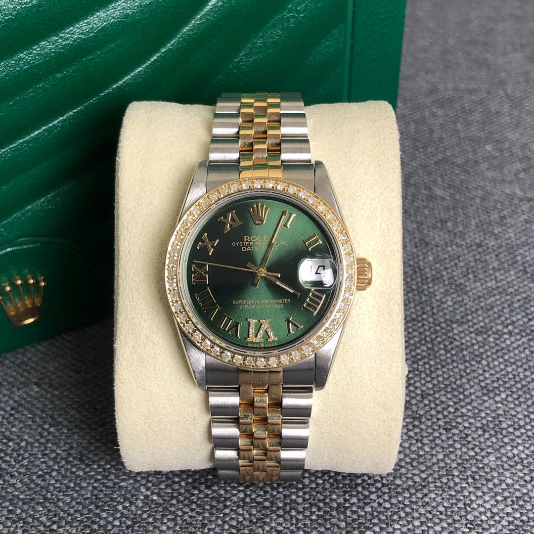 99新 Rolex/劳力士 奢侈品/日志68273罗马橄榄绿31mm后钻