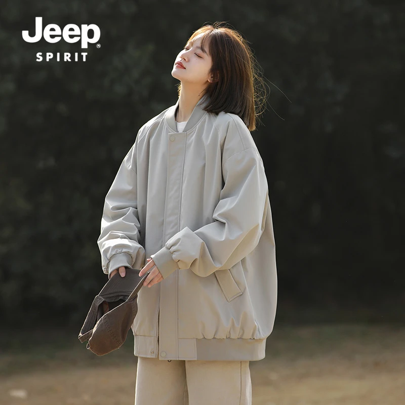 JEEPSPIRIT吉普飞行员夹克男女春秋2024新款美式休闲设计感宽松衣