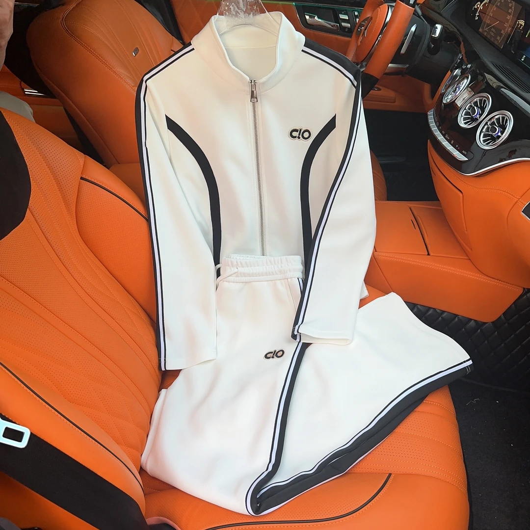 190白色#深圳南油气质运动时尚休闲女士修身潮流显瘦百搭套装