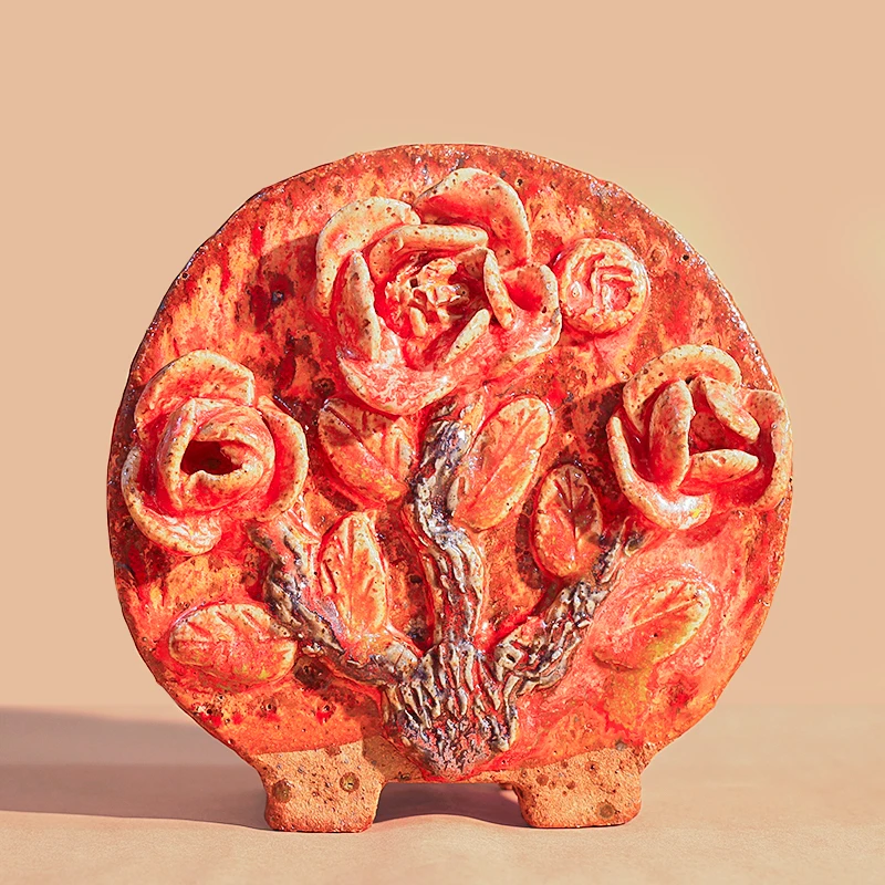 古镇炻陶纯手工彩色陶瓷流釉家用阳台中号颜色多肉花盆