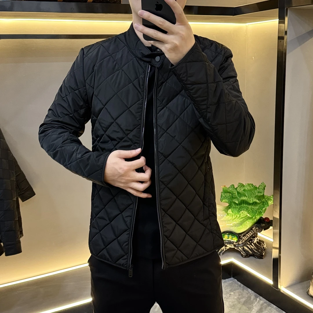 23130冬季新款立领棉服休闲修身简约时尚修身加棉外套男士棉衣