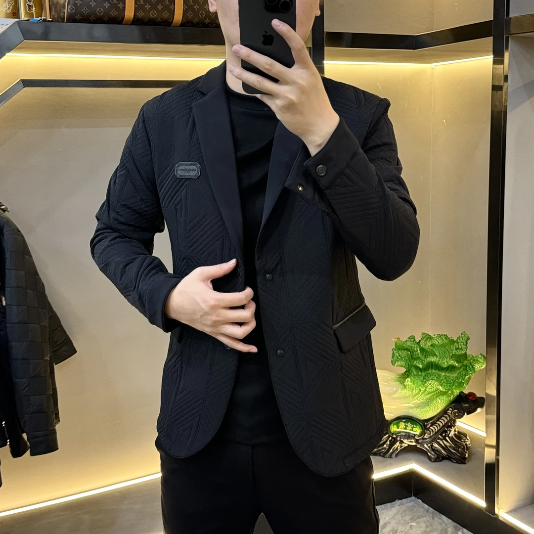 23123秋冬季新品男士商务休闲板正立正棉服时尚绅士气质高级棉服