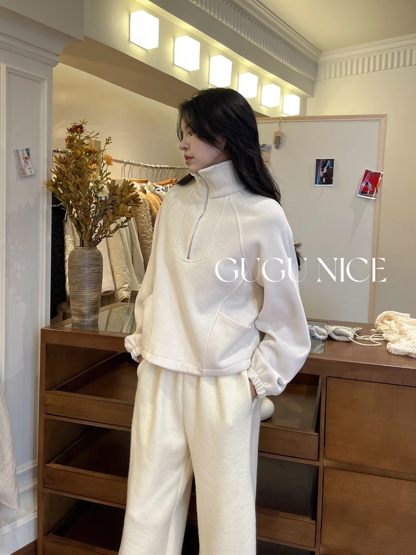【古古】10.25新款 韩系立领蝙蝠袖秋冬宽松休闲运动风卫衣 G24120
