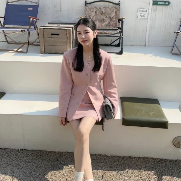 【古古】09.11新品【金秘书】韩版设计感百搭西装套装 G23415