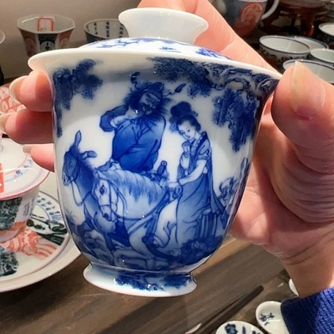 晓竹窑钟馗嫁妹盖碗