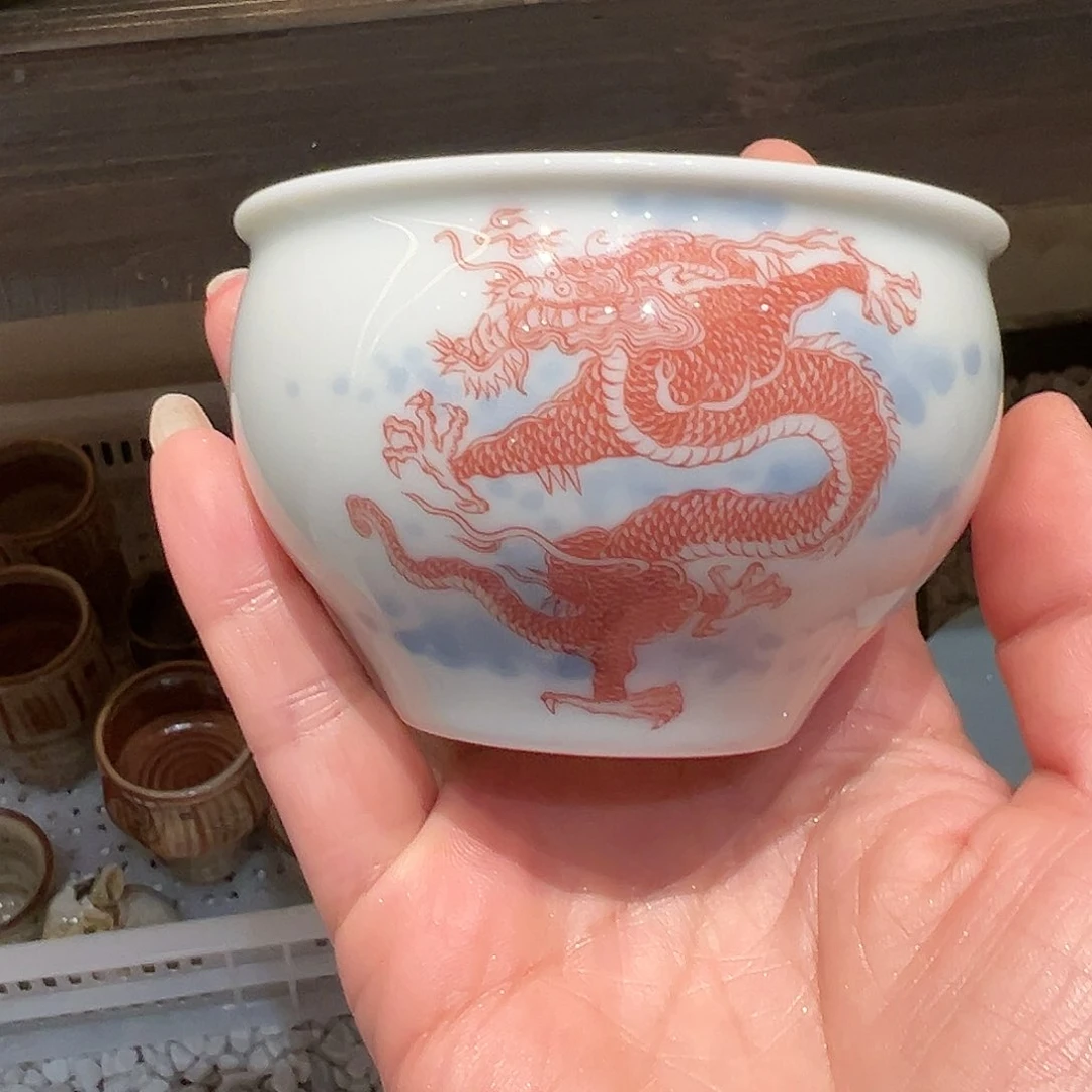 开播福利手工手绘龙纹主人杯