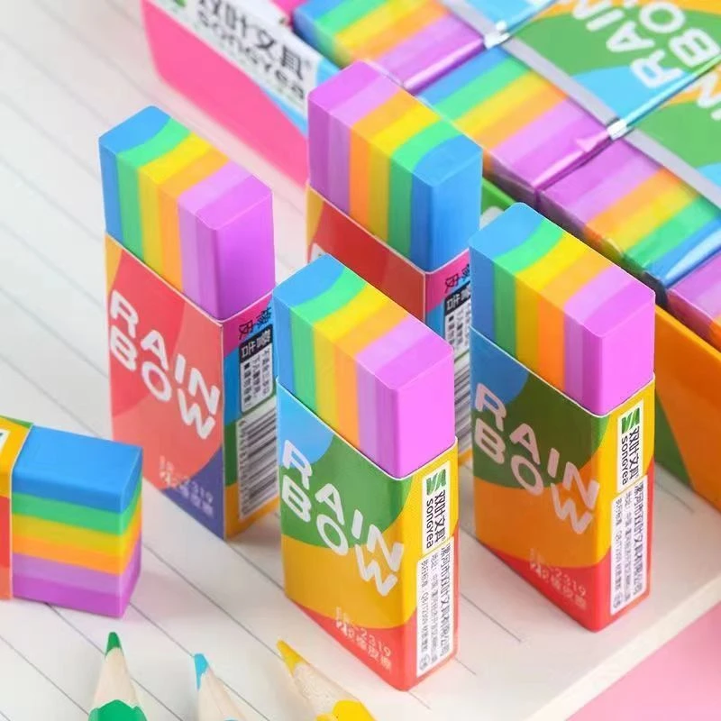 中小学生2B铅笔彩色橡皮擦干净无毒擦得净