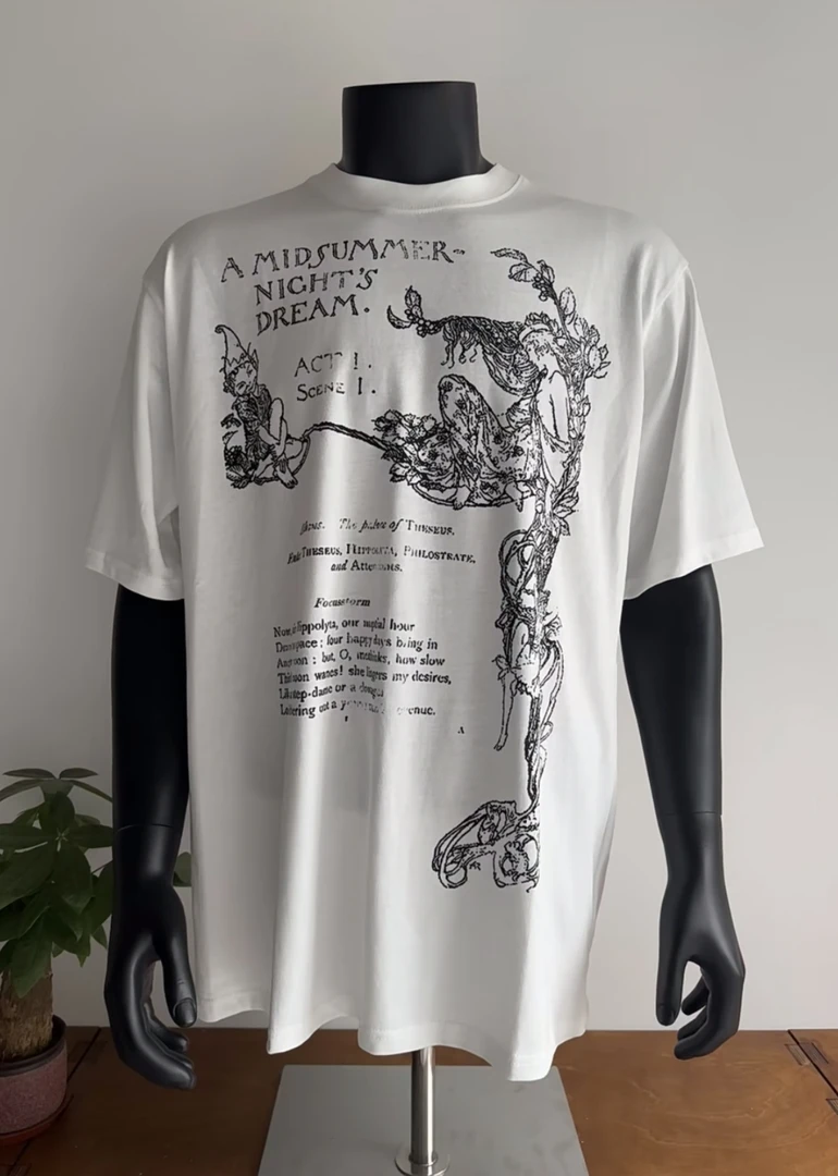 280克重磅cleanfit复古人像素描短袖男女同款