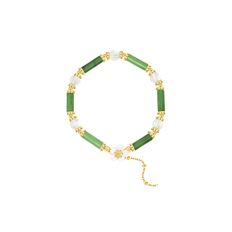 铜合金手链 梅香四处竹节手链简约国风优雅精致白色百搭时尚小众