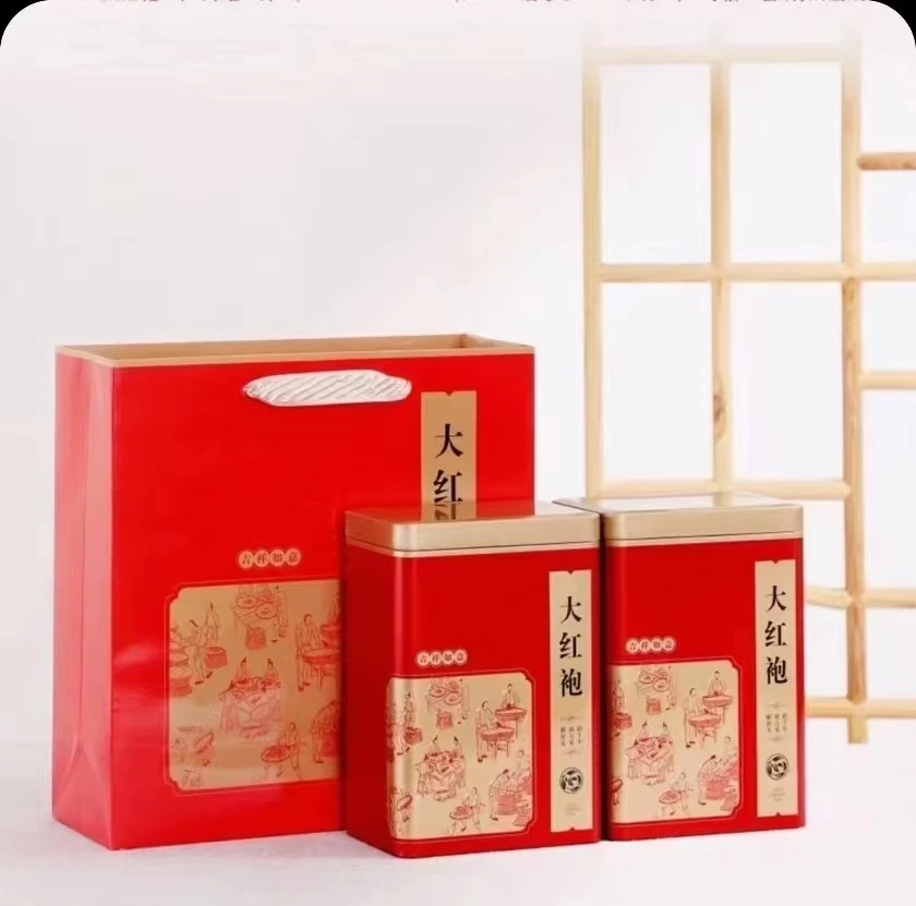 O研谈武夷山大红袍罐装200克礼袋包装