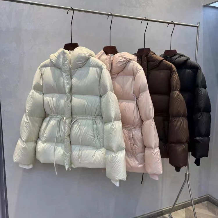 2024新款加厚泡芙收腰款白鸭绒羽绒服外套
