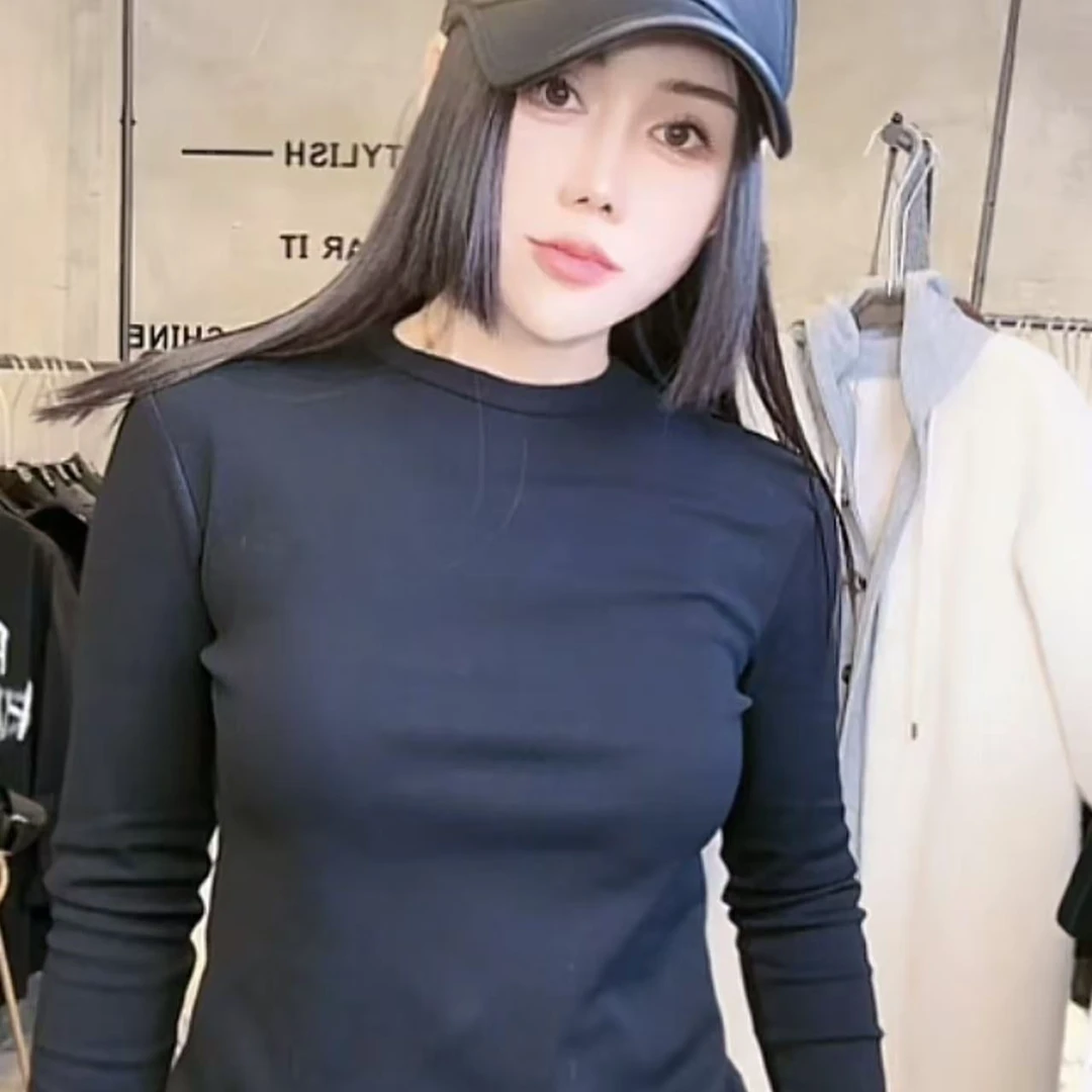 螺纹棉净版黑修身T