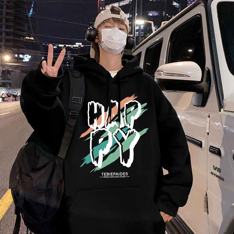 连帽卫衣男春秋季2025新款重磅纯棉长袖帽衫ins美式休闲潮牌外套