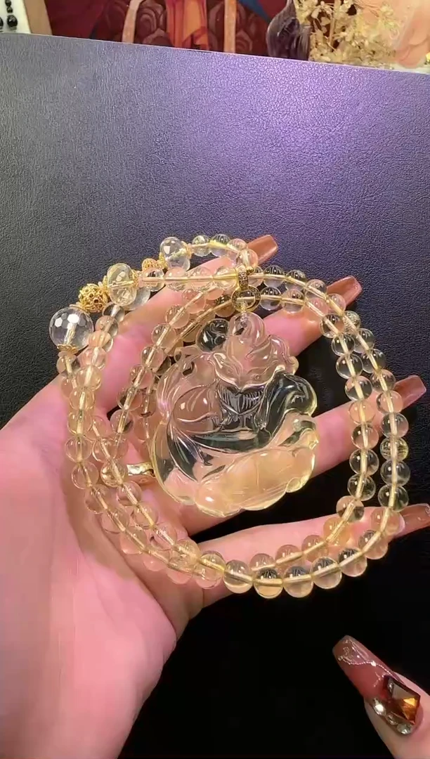 【闪购商品】水晶DIY未镶嵌黄九尾