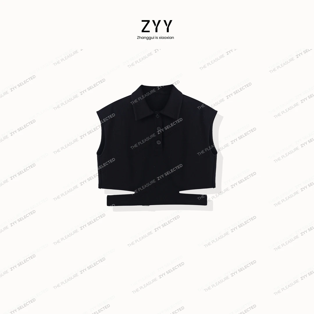 ZYY【时髦腰精】2024S/S新品 时尚设计师小众款T恤JF24TX04