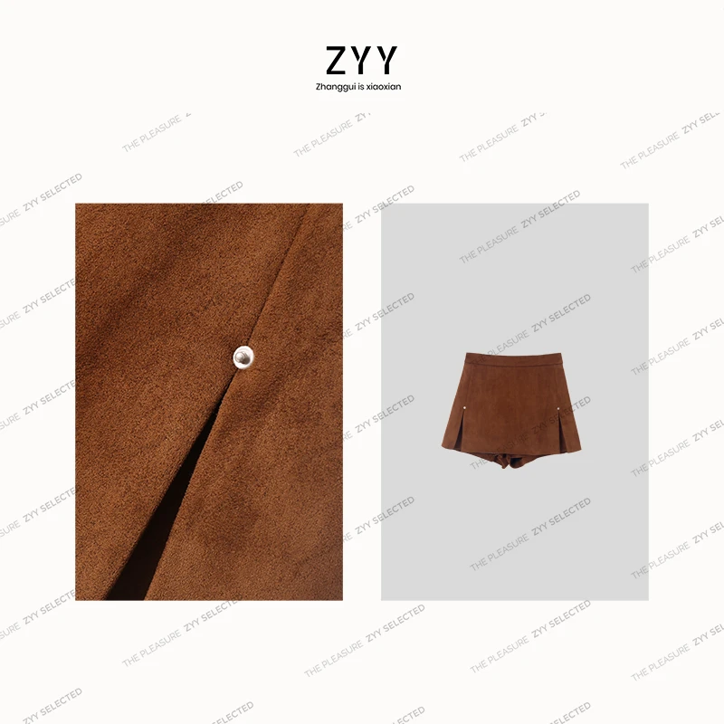 ZYY【显瘦神裙】2024S/S新品甜酷腰A字裙开叉百搭瘦半身裙X24QQ9275
