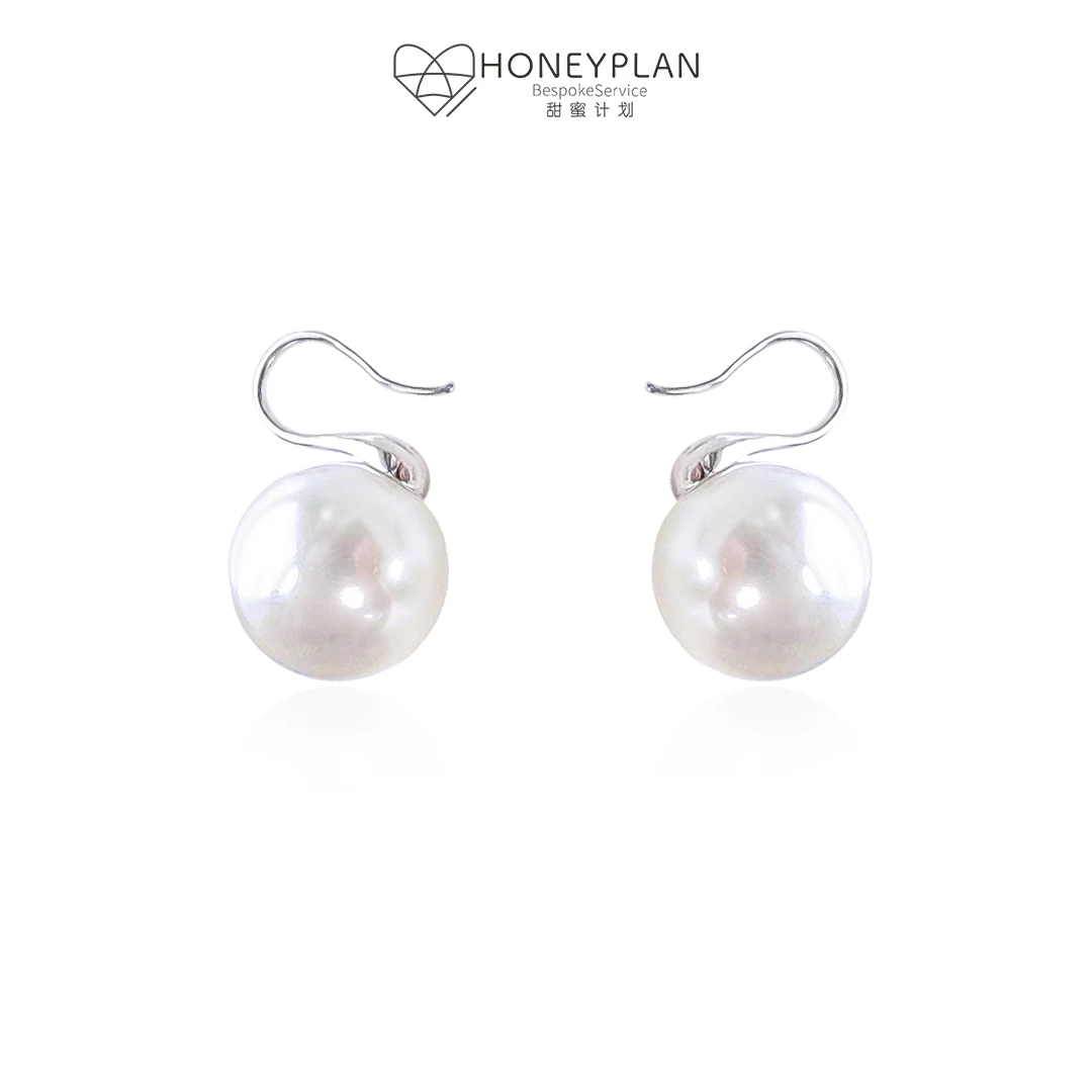 HONEY PLAN/甜蜜计划 925银仿珍珠耳饰 【深海之眼】12mm高跟鞋耳钉