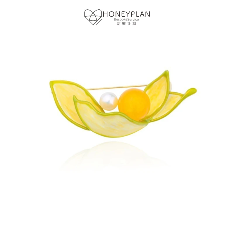 HONEY PLAN/甜蜜计划 铜合金珐琅胸针 橘皮香气原创国风胸针