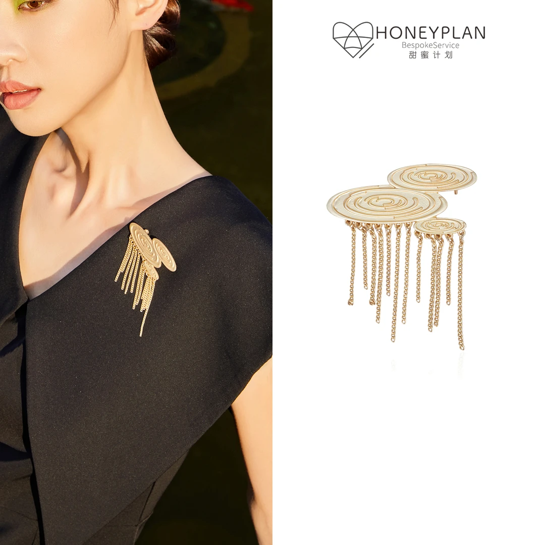 HONEY PLAN/甜蜜计划 锌合金胸针 【谷雨】原创国风轻奢高级感胸针