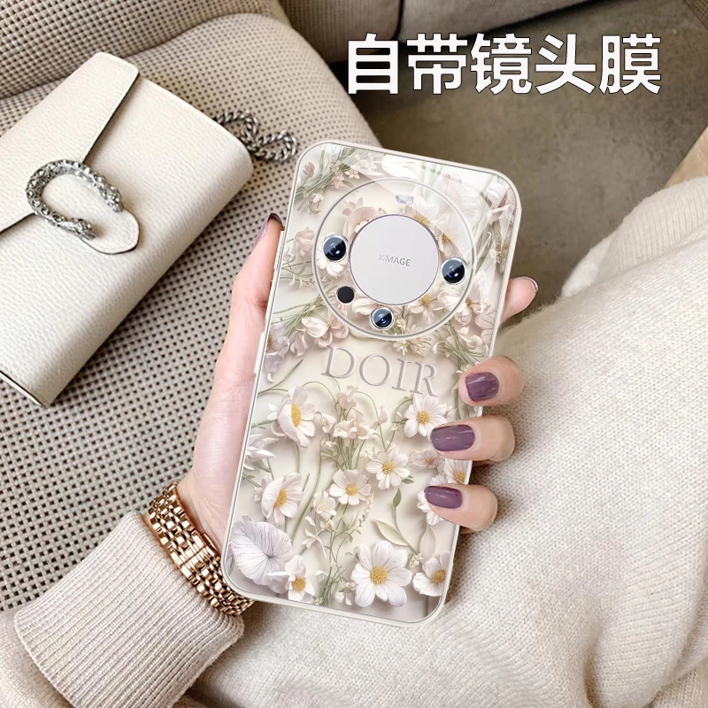 新款纯白雏菊适用华为mate60pro手机壳潮牌mate60镜头全包40p薄50