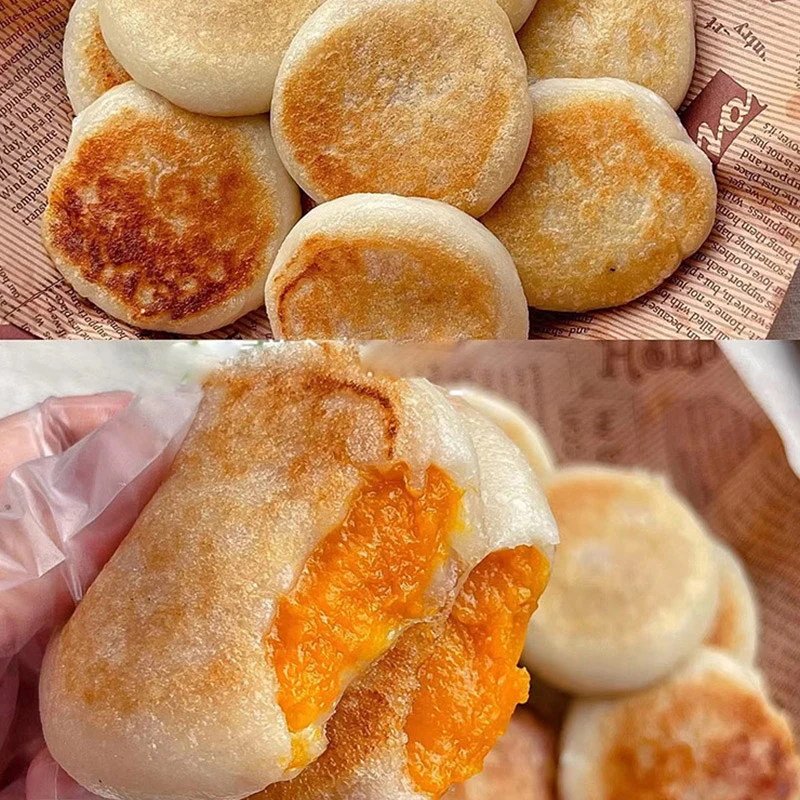 爆浆南瓜饼芋泥红薯糯米馅饼健康早餐半成品糕点速冻网红小吃美食