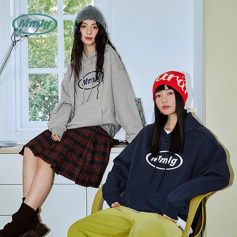 MmlgMmlg连帽卫衣长袖休闲百搭情侣装宽松重磅420克经典款EQA044