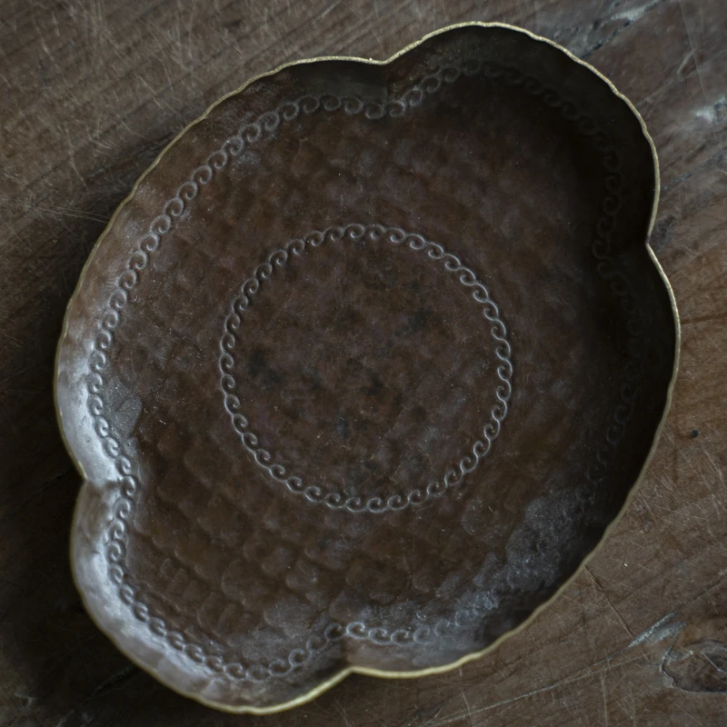 【小田甄陶】日式海棠纯铜茶道配件-设计定制纯手工捶打-X8684