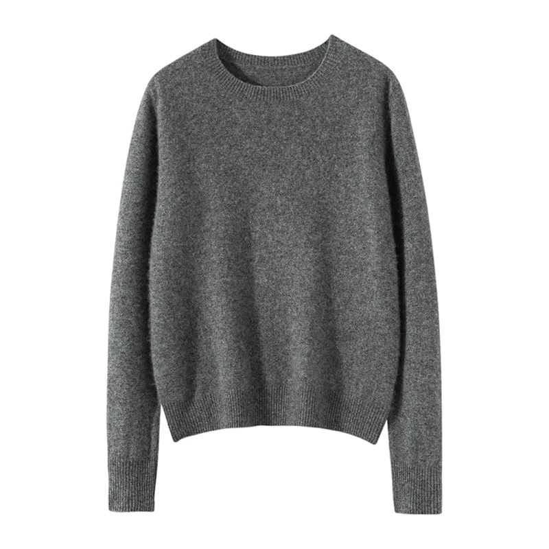 山羊绒衫秋冬通勤百搭套头长袖圆领休闲打底简约针织保暖时尚毛衣