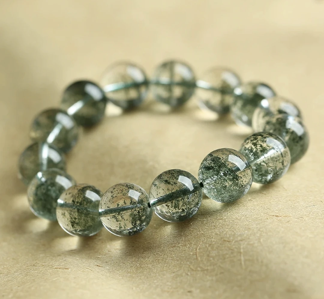 非金属仿水晶手链 鱼鱼子精选小众设计绿幽灵手串