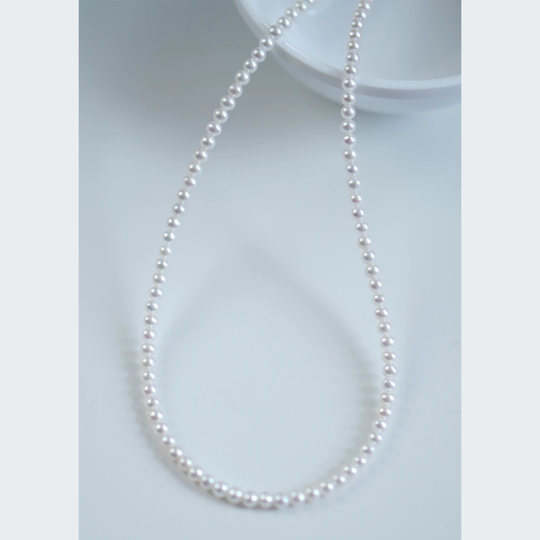 T 白细胞片baby珍珠/18K金延长链款/百搭经典款小米珠 约4mm左右