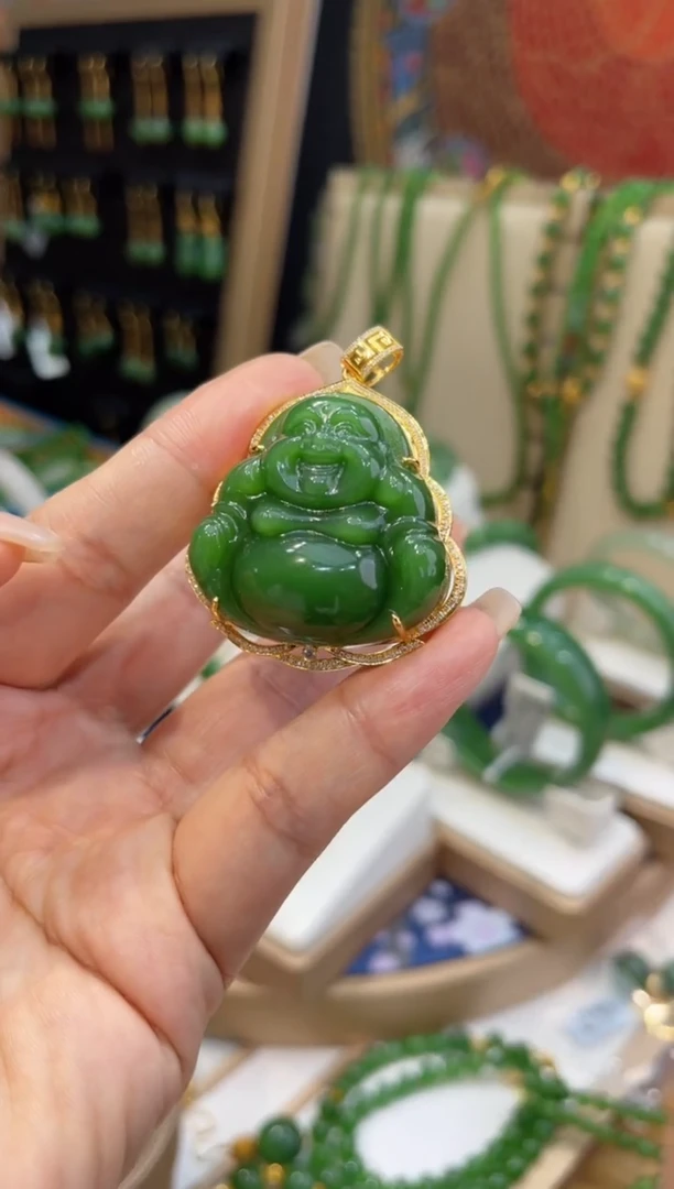 【闪购商品】和田玉吊坠18K金镶嵌高阶设计款佛公