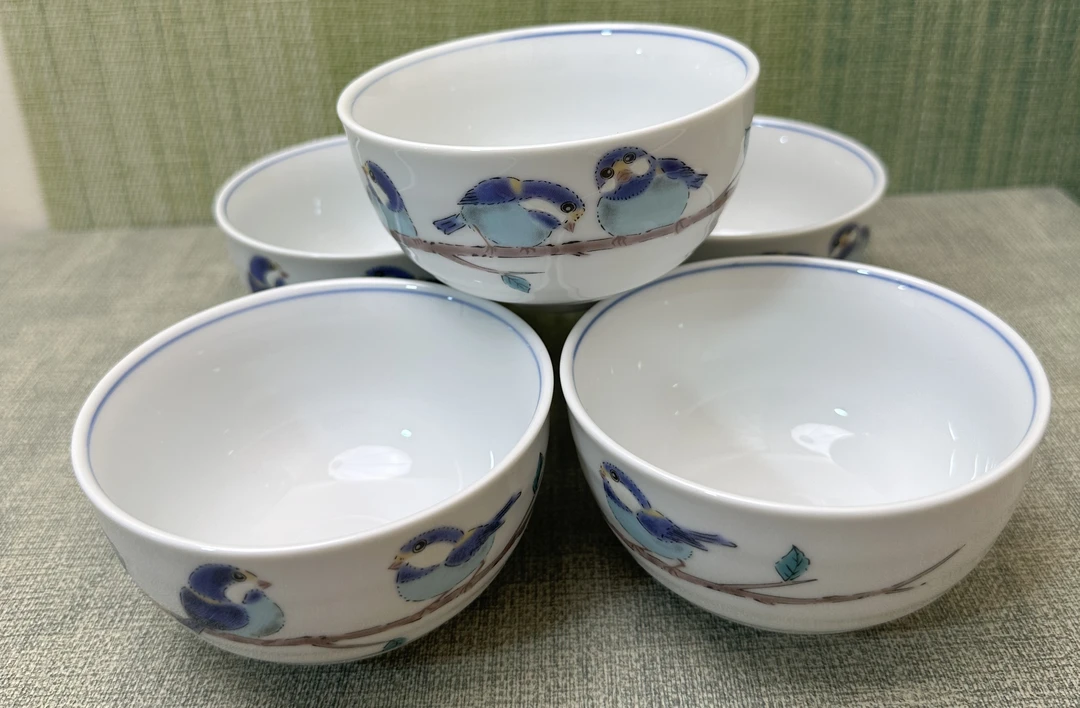 【一起淘儿】100#九古山手工米饭碗白瓷瓷碗小碗陶瓷雀碗单只/整套