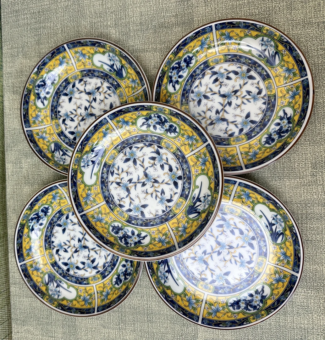 25号 花朵钵5只装 碗蓝色