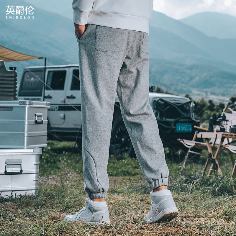 2022新款加绒卫裤男春秋季休闲束脚运动裤潮牌长裤宽松裤子K6588