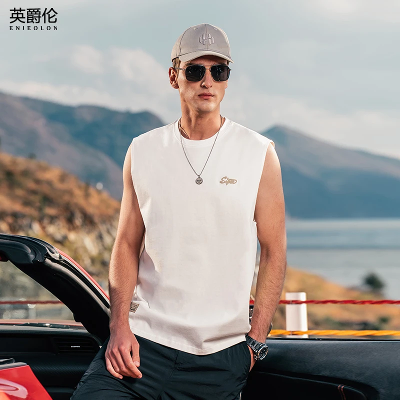 270G重磅纯棉无袖背心男夏季运动篮球坎肩潮牌美式宽松T恤T3150