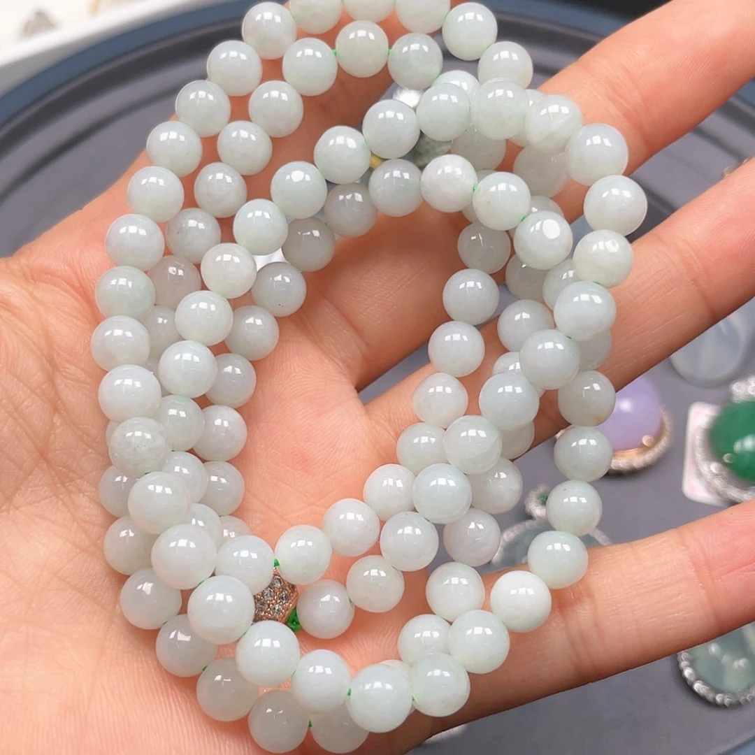 【闪购商品】翡翠耳饰18K金镶嵌天然翡翠珠链