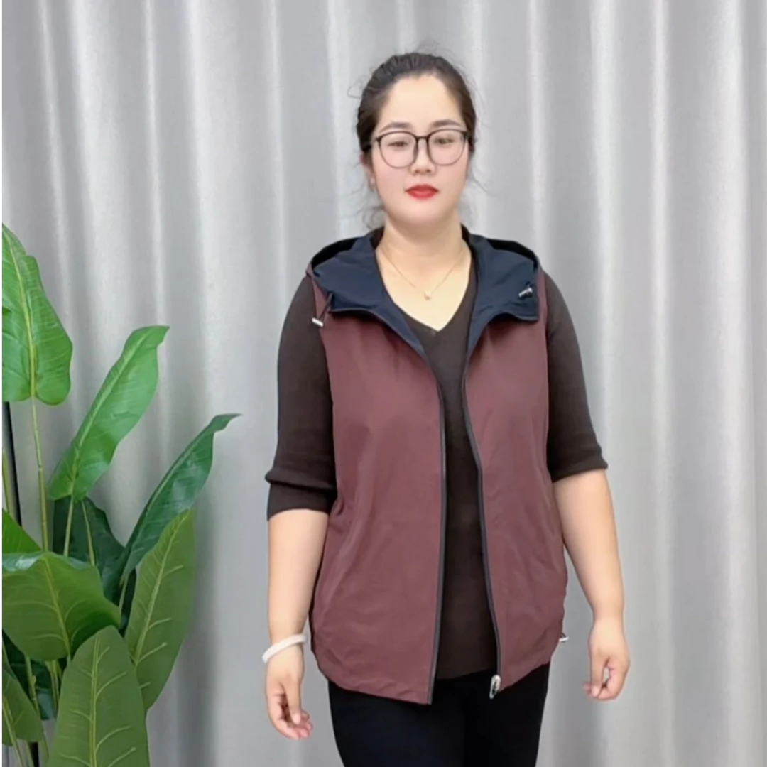 秋季新款时尚洋气百搭大码两面穿马夹