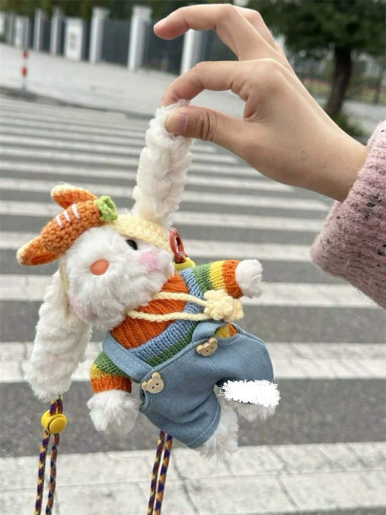 秋冬包挂原创diy手工可爱娃娃垂耳兔包挂